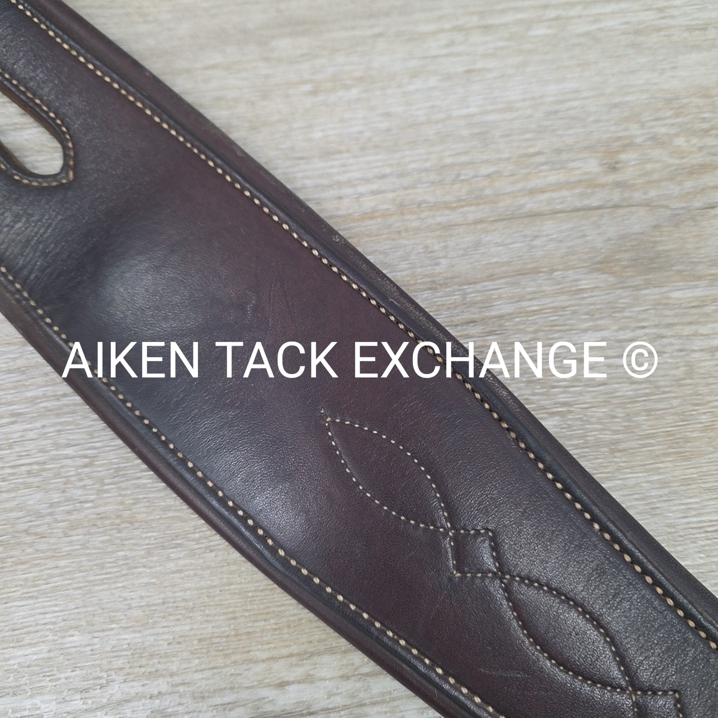 SmartPak Fancy Stitch Girth with Elastic on One Side, Brown, 48"