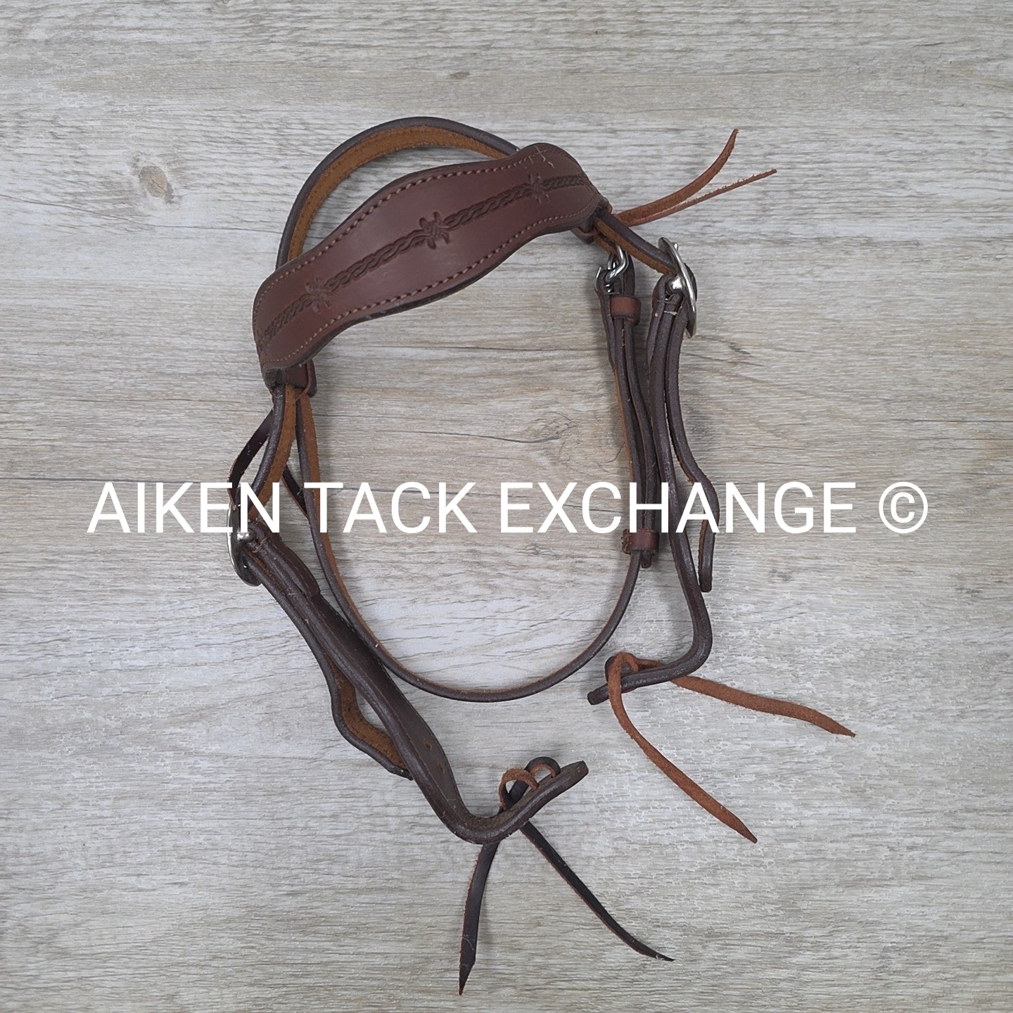Browband Western Head Stall, Brown, Size Pony