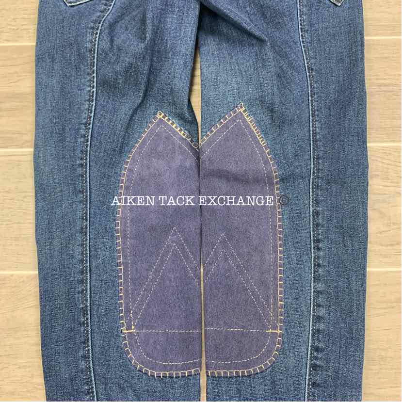 SmartPak Piper Stretch Denim Knee Patch Breeches, Size 24 R