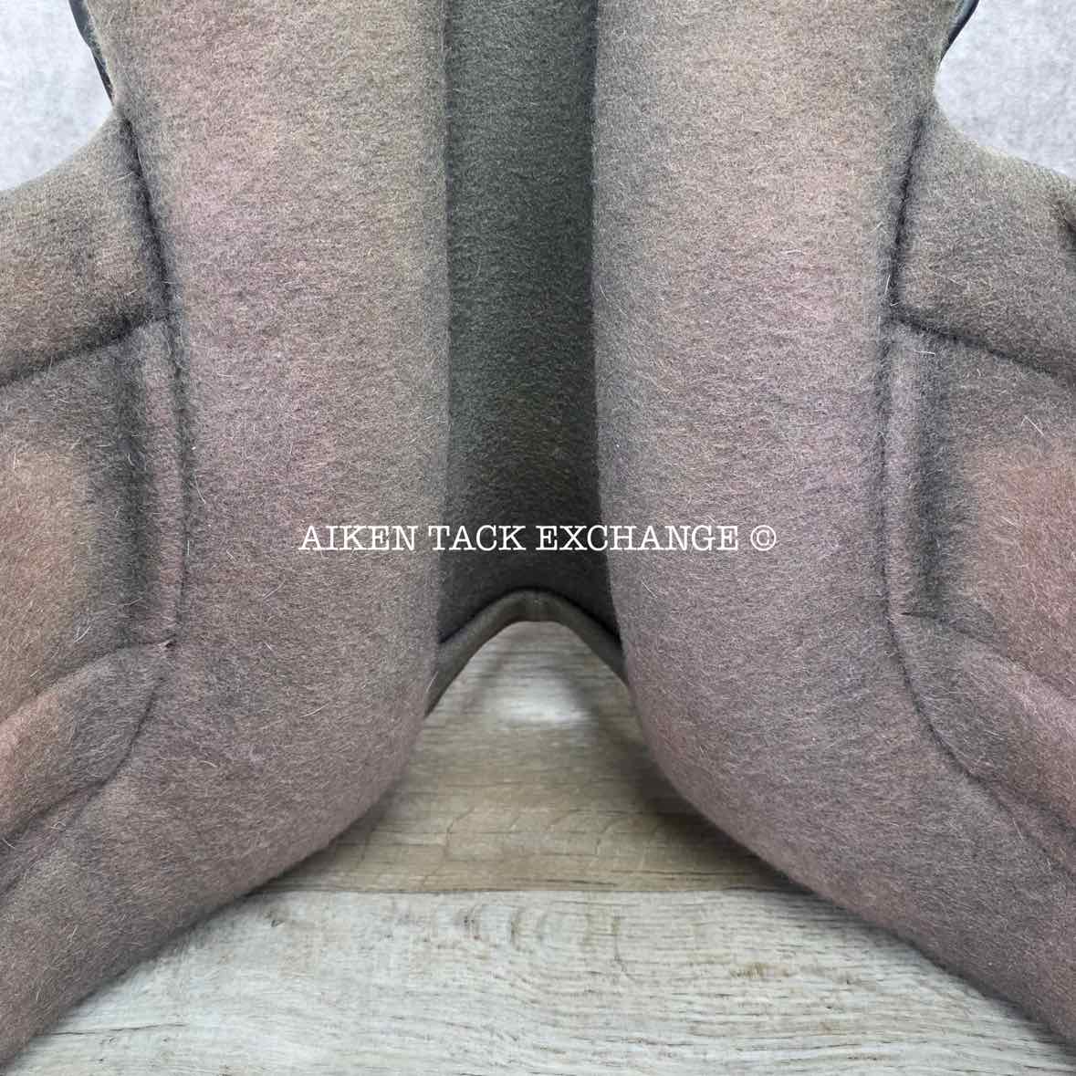 2011 Black Country Vinici Monoflap Dressage Saddle, 17.5" Seat, Medium Wide Tree, Wool Flocked Serge Panels