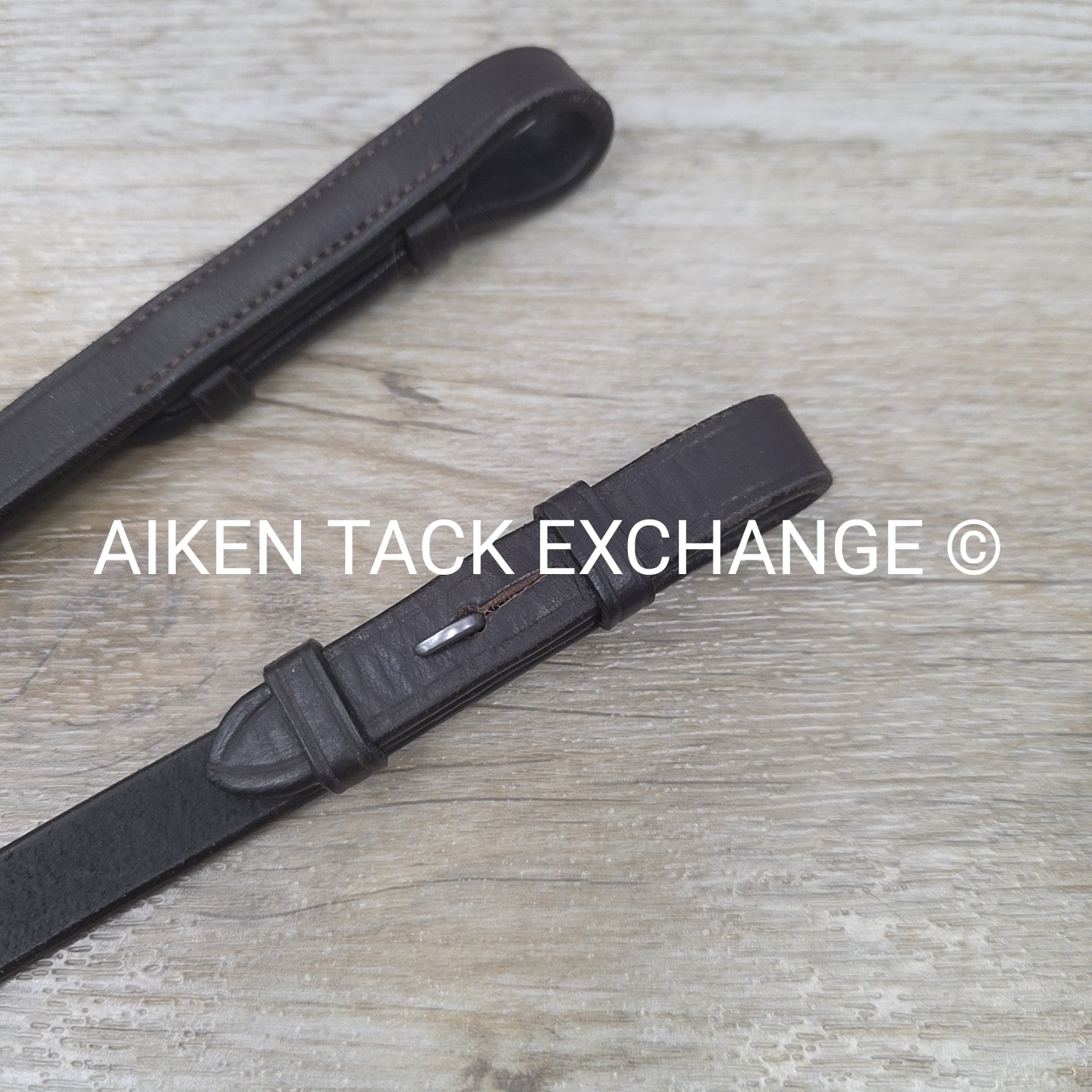 Flexible Fit Padded Leather Reins, Brown, Cob