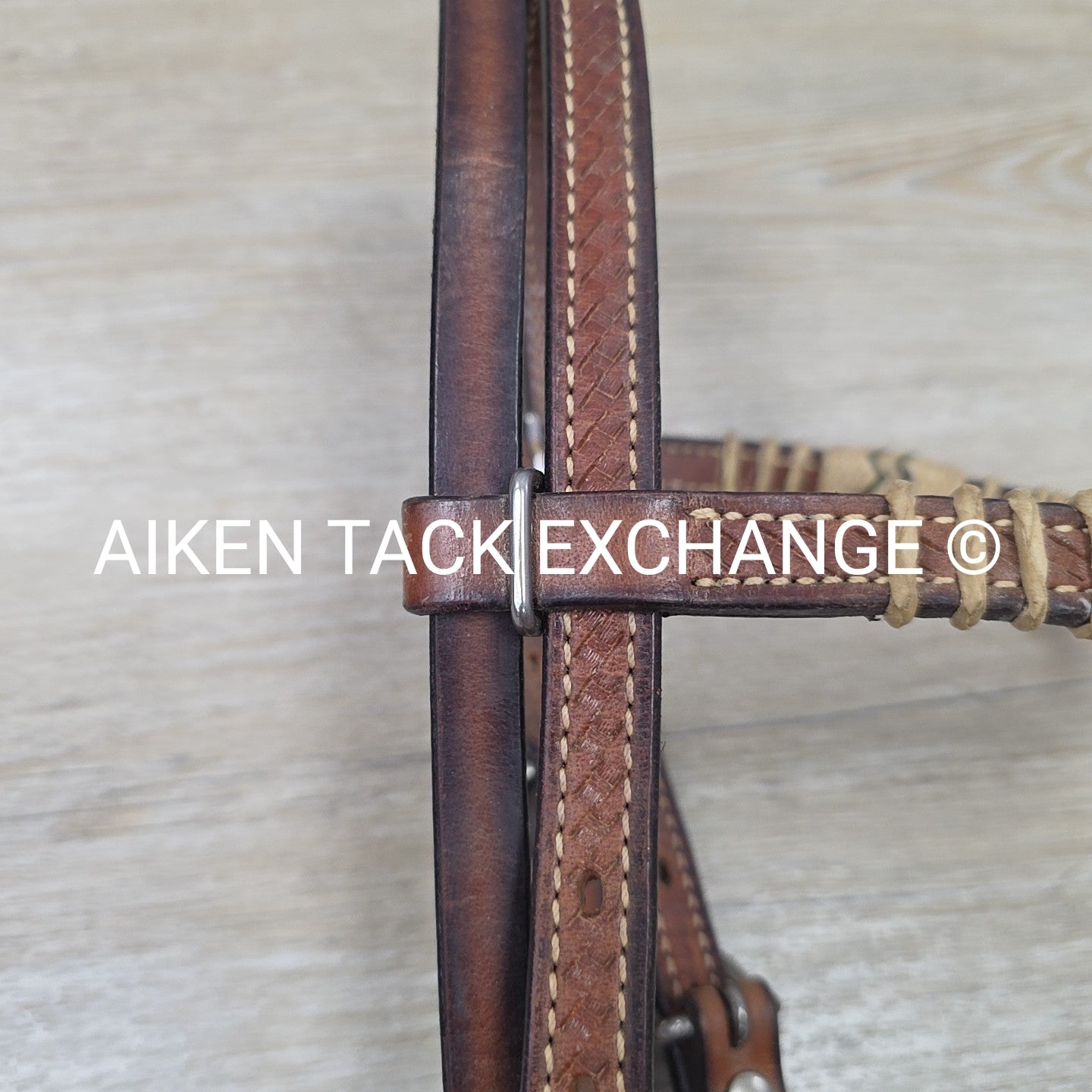 Sharp Browband Western Bridle, No Reins, Brown, Size Full