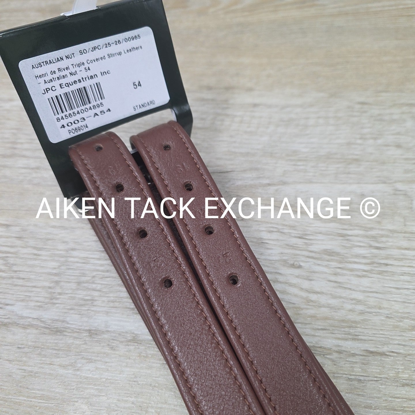 HDR Triple Covered Stirrup Leathers, Australian Nut, 54"