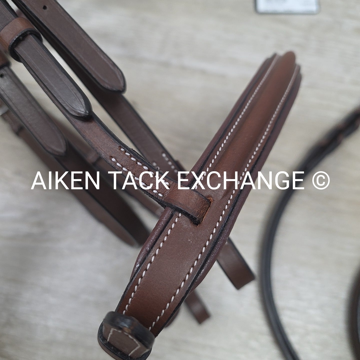 HDR Pro Mono Crown Fancy Stitch Padded Bridle with Reins, Brown, Oversize