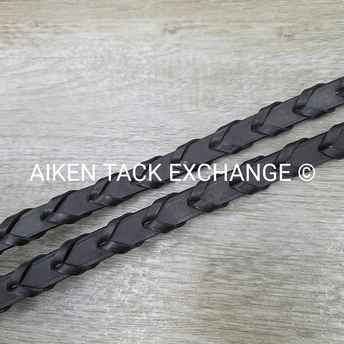 Flat Laced Reins, Brown, 62"