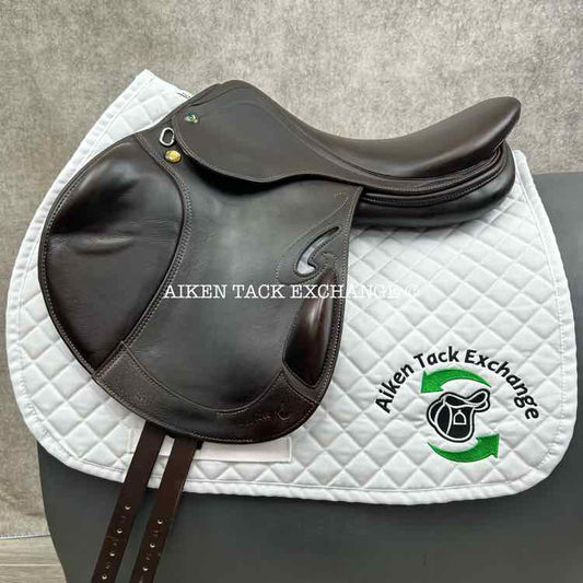 **SOLD** 2021 Prestige Passion K Monoflap Jump Saddle, 17" Seat, 34 Tree - MW, Wool Flocked Panels