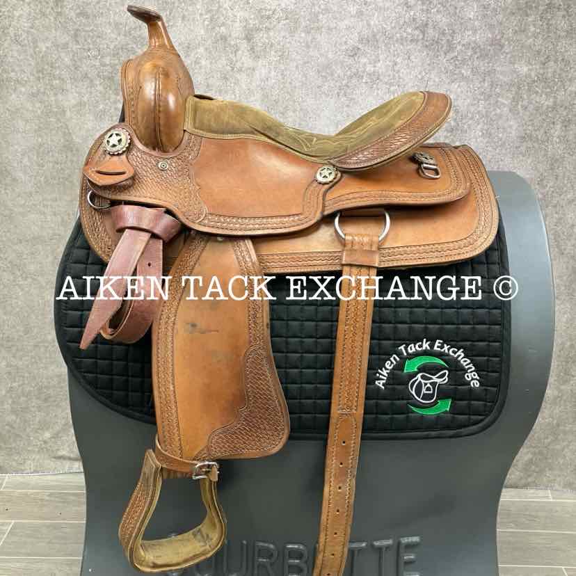All-Around Pleasure Trail Western Saddle, 16" Seat, Wide Tree - Full QH Bars