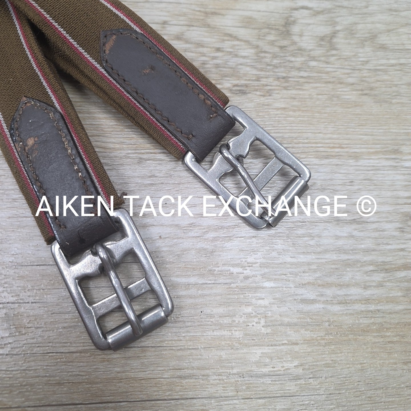 Leather Double End Elastic Equalizer Girth, Brown, 48"
