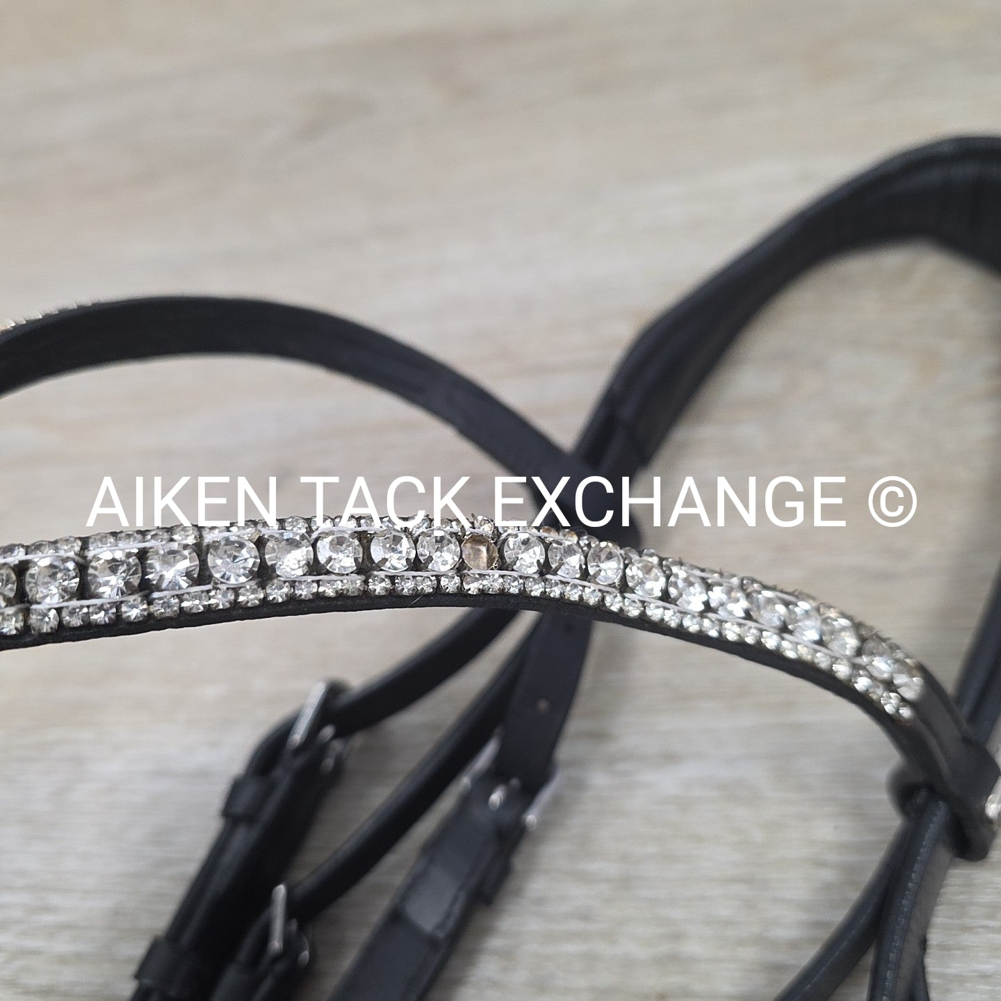 SmartPak Harwich Ergonomic Bridle with Horze Bling Browband, No Reins, Black, Si