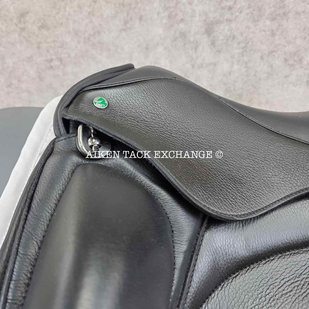 2023 Envy by Custom Saddlery Motion Monoflap Dressage Saddle, 18" Seat, Adjustable Tree, Wool Flocked Panels