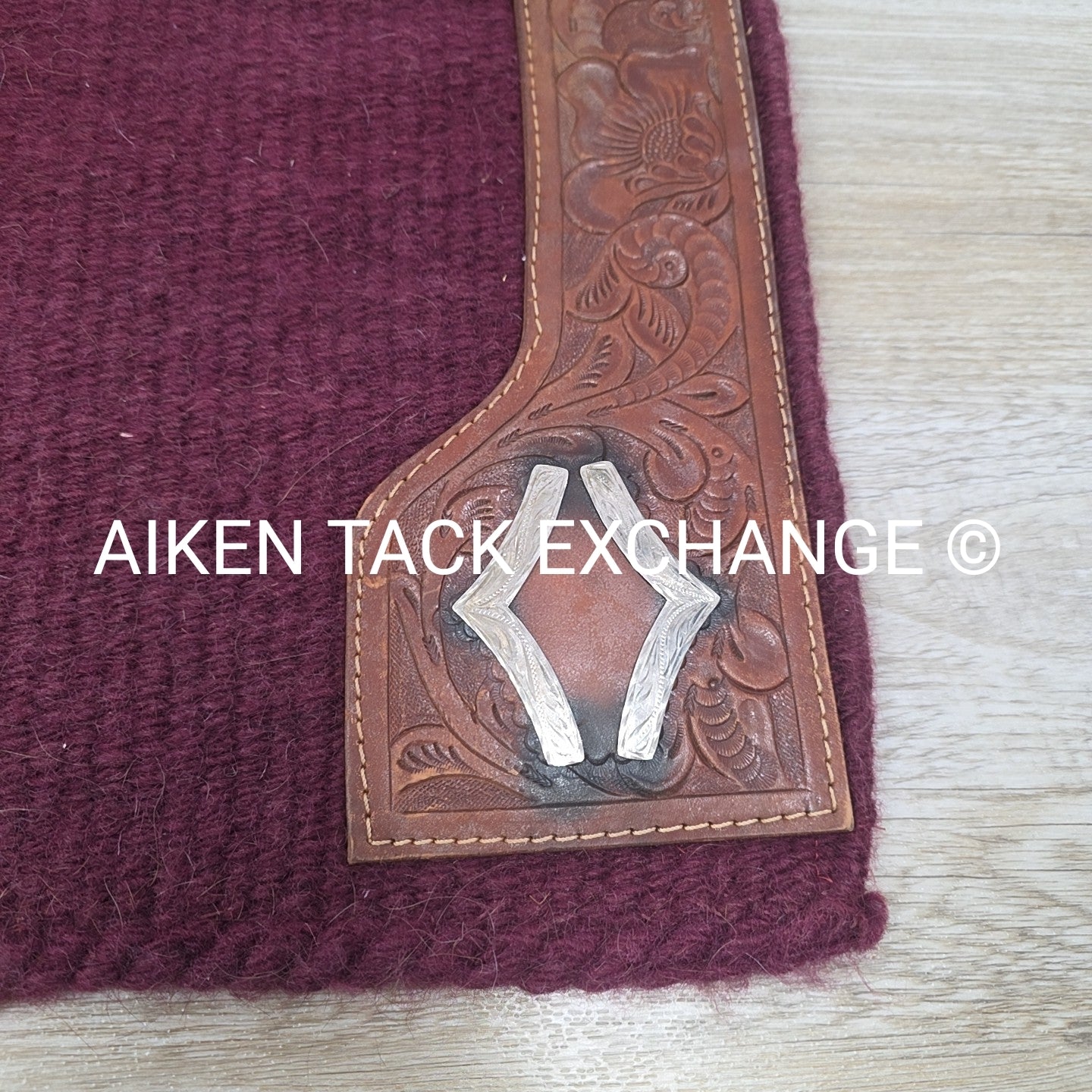 Tooled Trim Western Saddle Pad, 34" x 35"