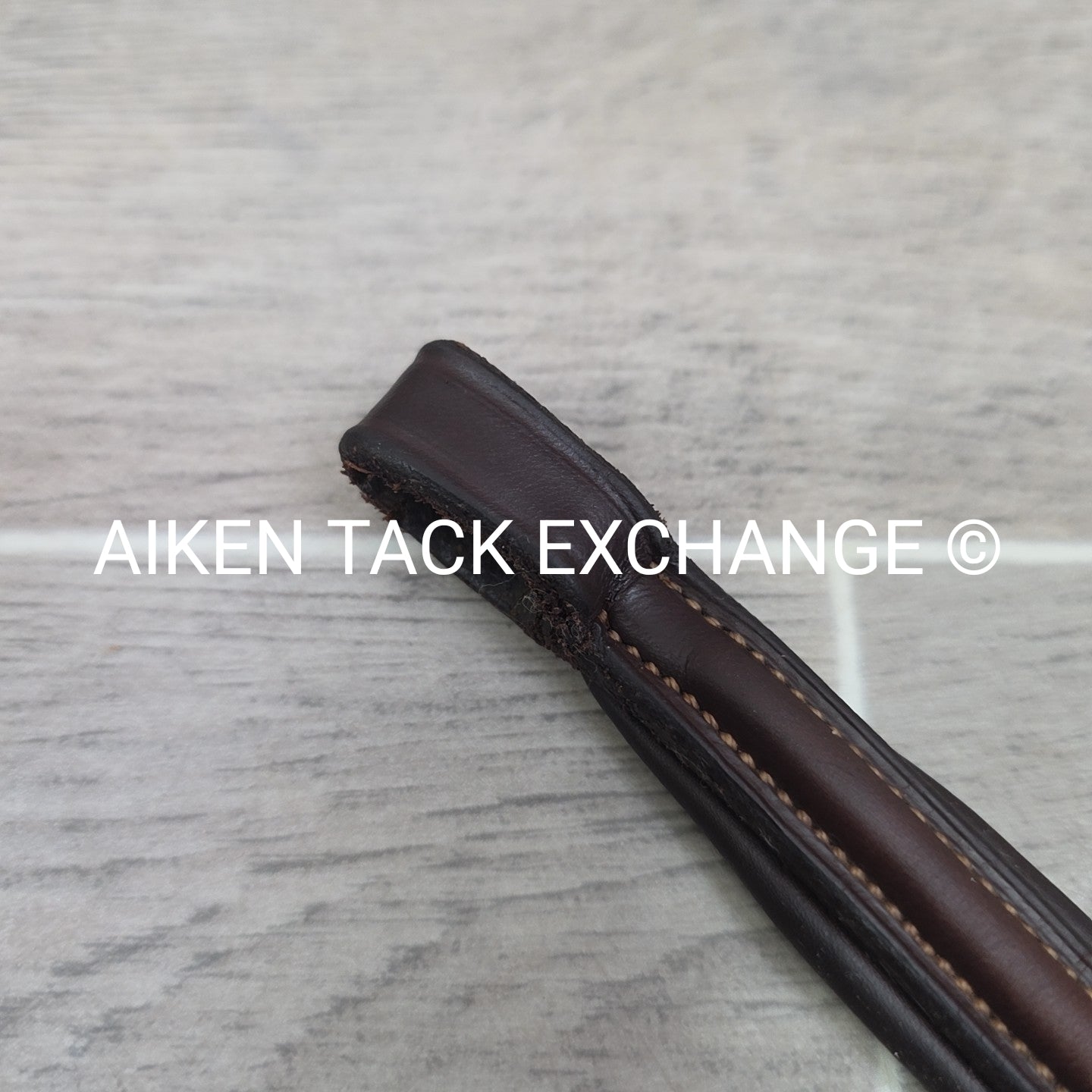 Plain Raised Noseband with Matching Browband, Brown, Size Full