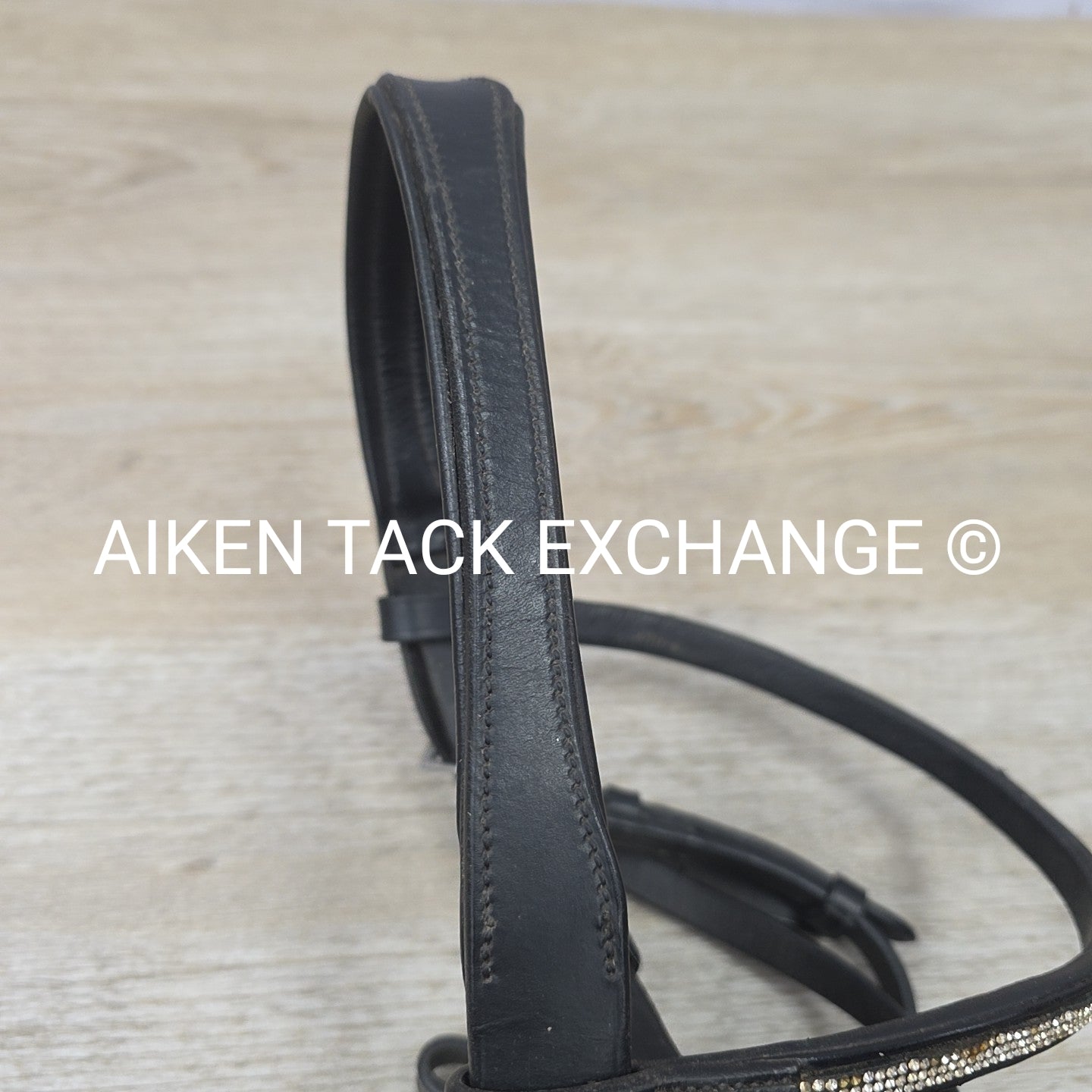 Horze Dressage Bridle with Rubber Reins, Black, Size Full