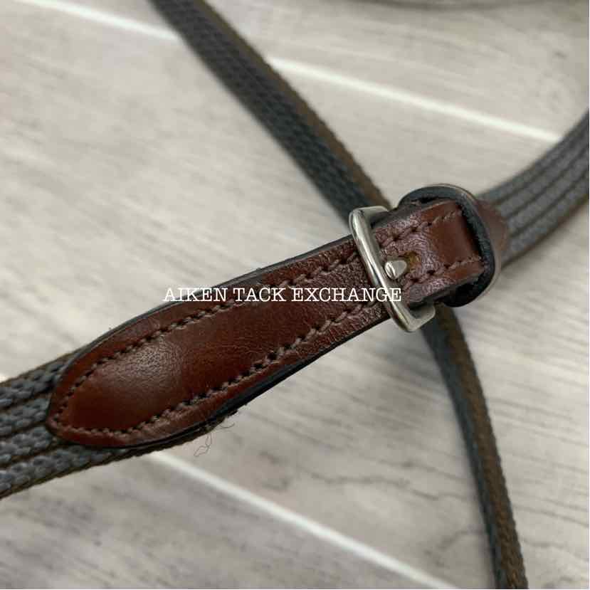 KL Select Red Barn Special Grip Reins (No Stops), Brown, Size Full - 54"