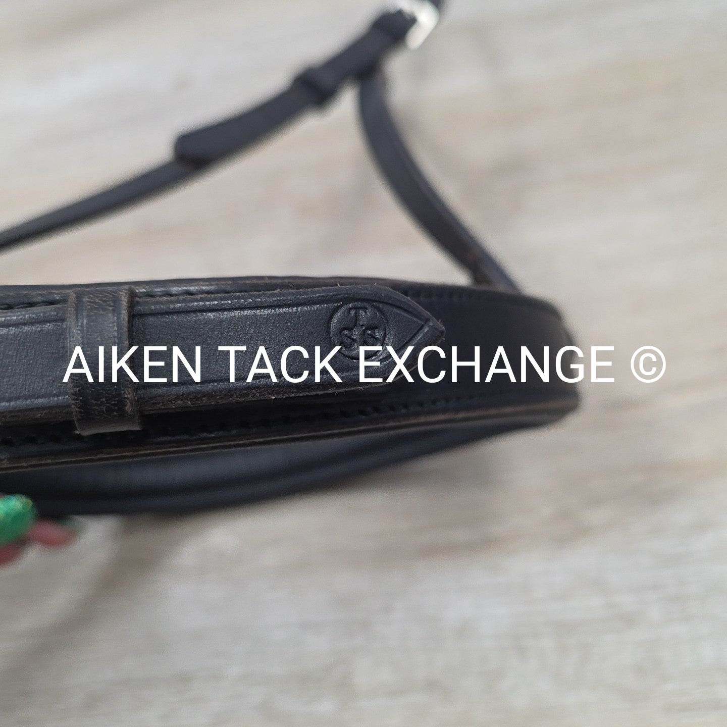 Tony Slatter Saddlery Noseband & Curb Rein, Black, Size Full