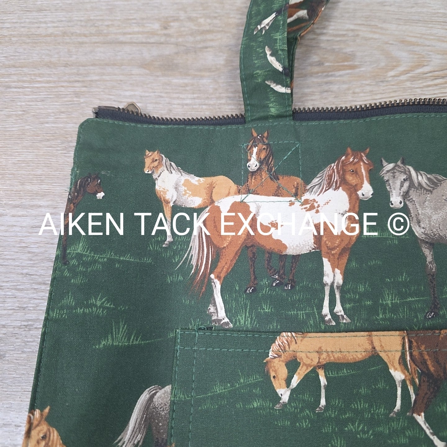Vintage Infinity Chic Equestrian Print Small Tote