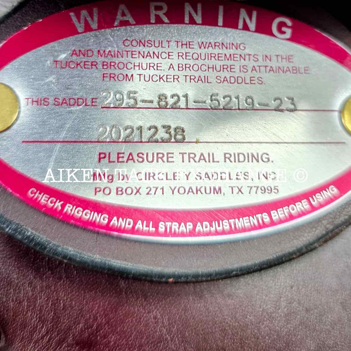 2021 Tucker 295 Horizon Wanderer Trail Western Saddle, 18.5" Seat, Extra Wide Tree