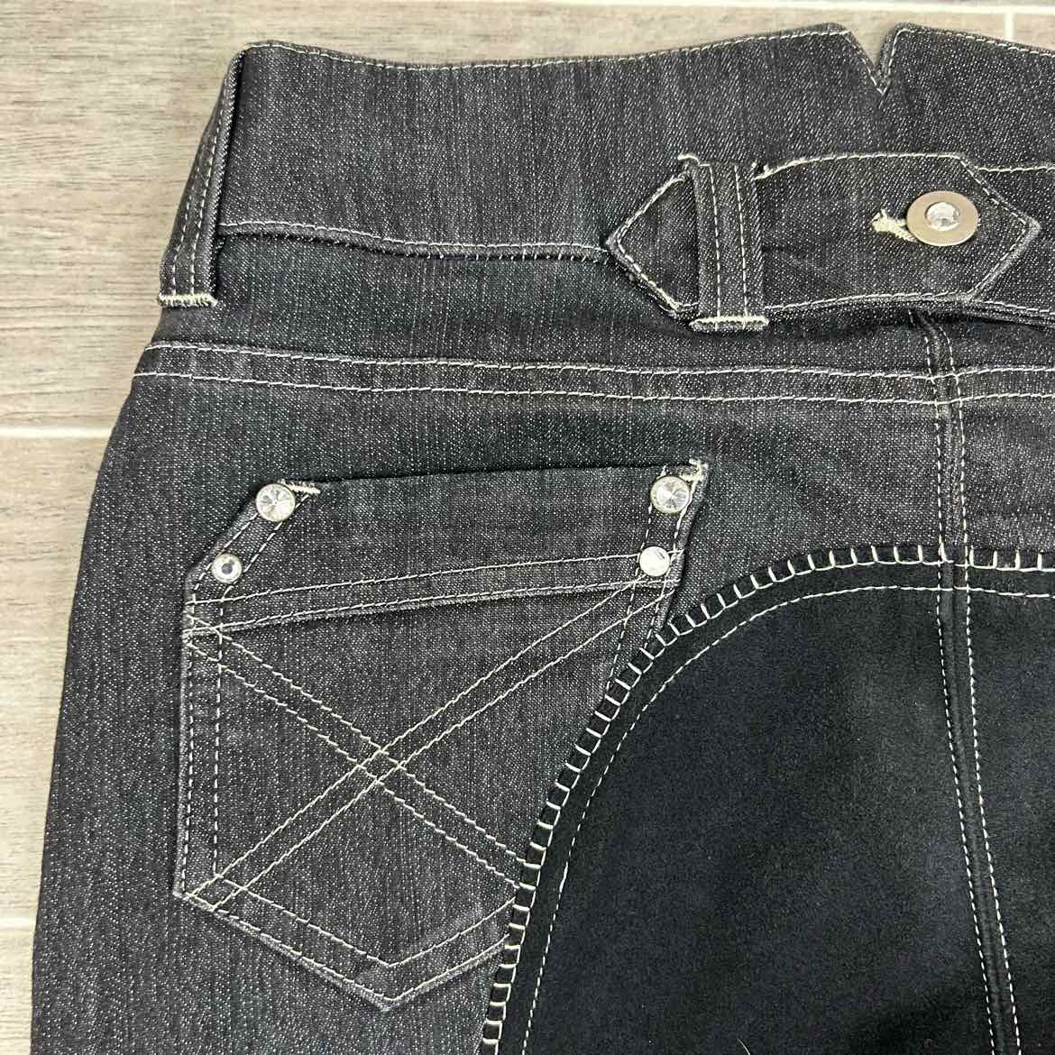 HKM Ms Blink Full Seat Denim Boot Cut Breeches, Size 30