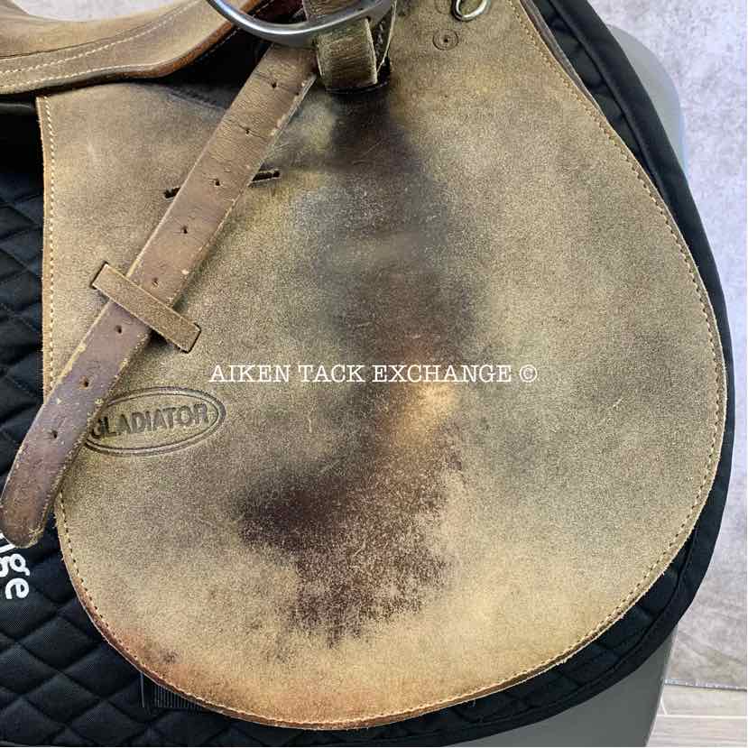 Gladiator Polo Saddle, 18" Seat, Narrow Tree, Foam Panels, Comes with Stirrups & Leathers