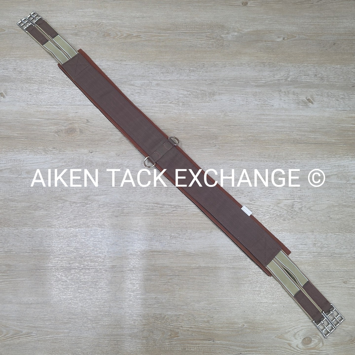 Neoprene Lined Double End Elastic Girth, Brown, Size 54"