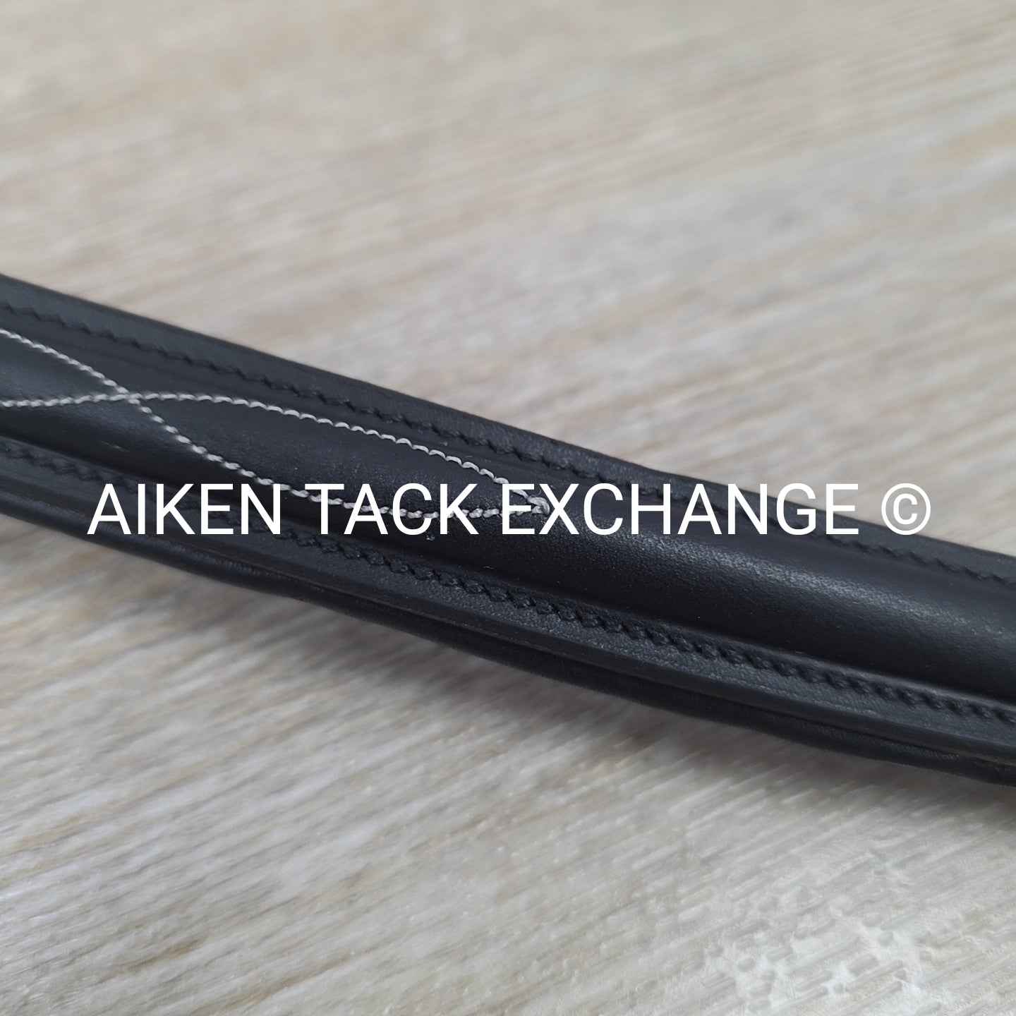 Padded Fancy Stitched Raised Browband, Black, Size 14.5