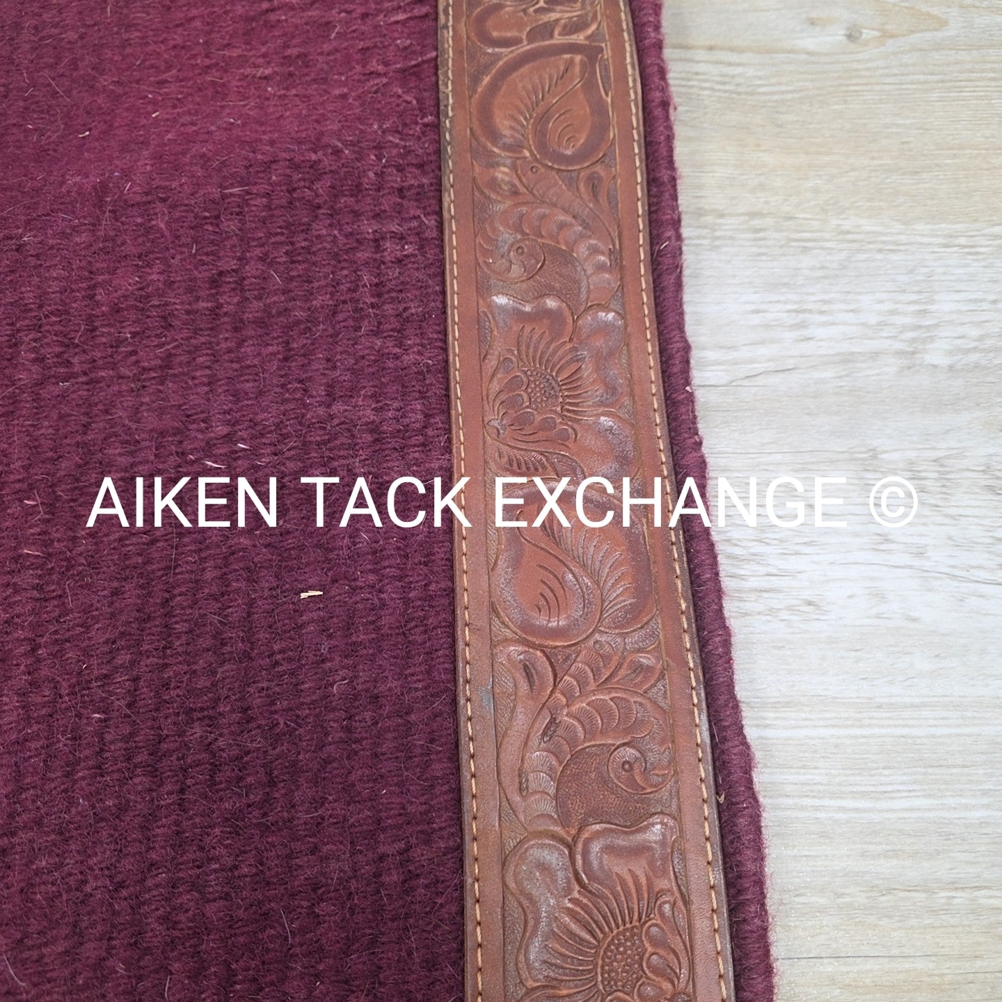 Tooled Trim Western Saddle Pad, 34" x 35"