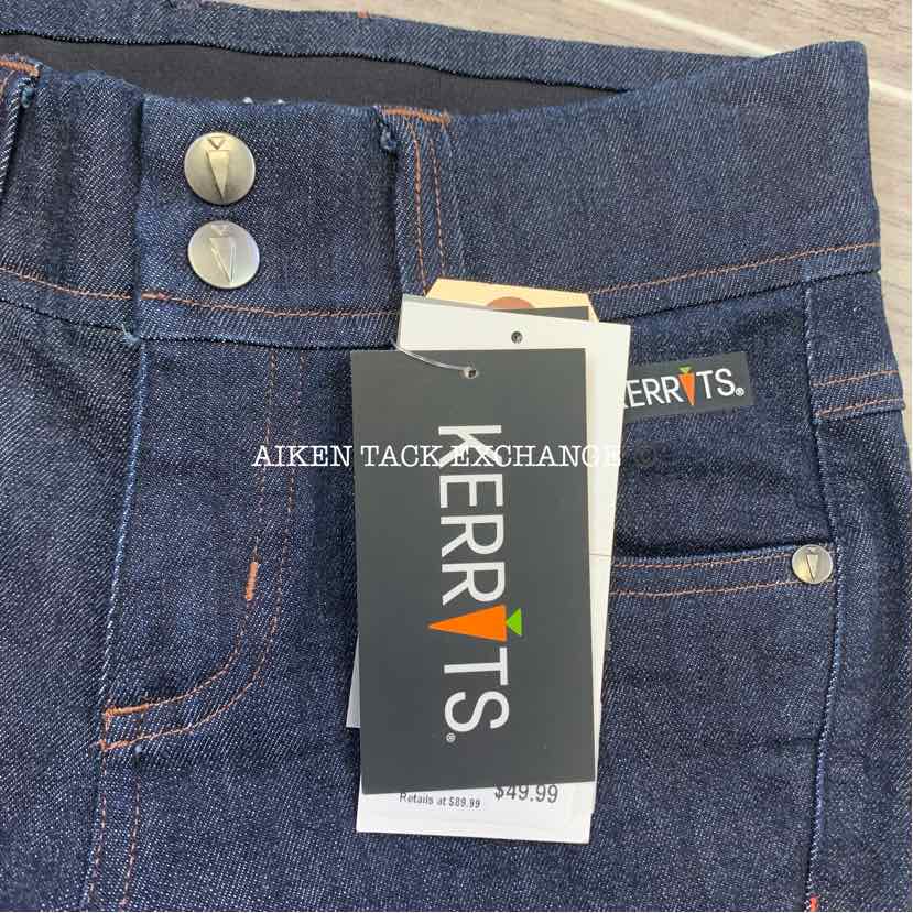 Kerrits Stretch Denim Knee Patch  Breeches, Size Small