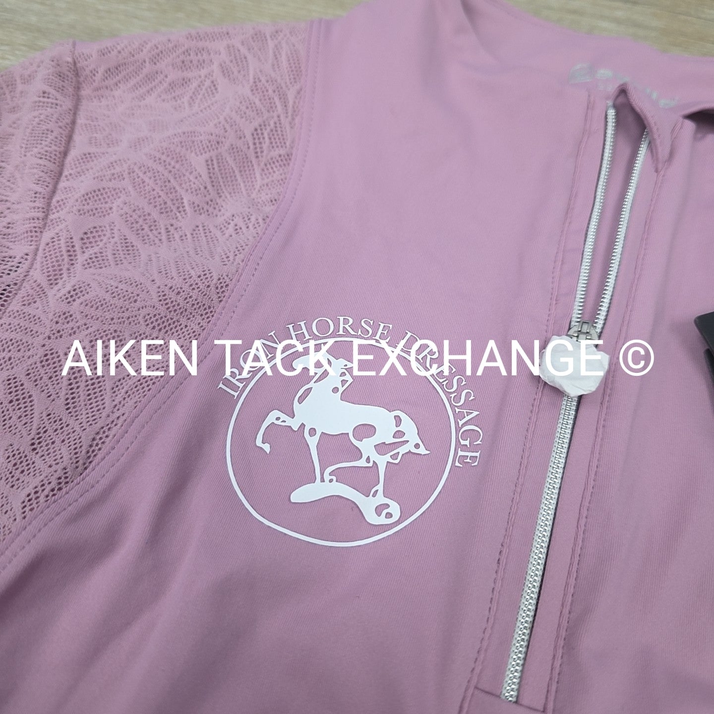 Cavallo Iron Horse Dressage Lace Short Sleeve Top, Size 4