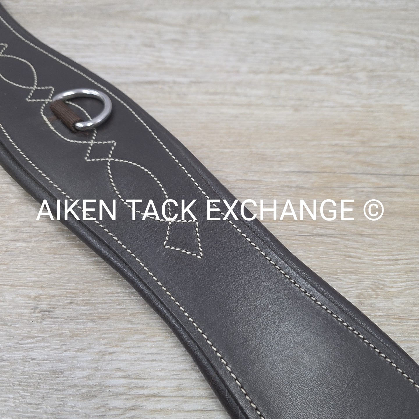 Fancy Stitched Girth with Double End Elastic, Brown, 48"