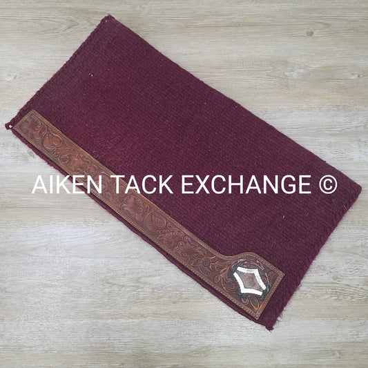 Tooled Trim Western Saddle Pad, 34" x 35"