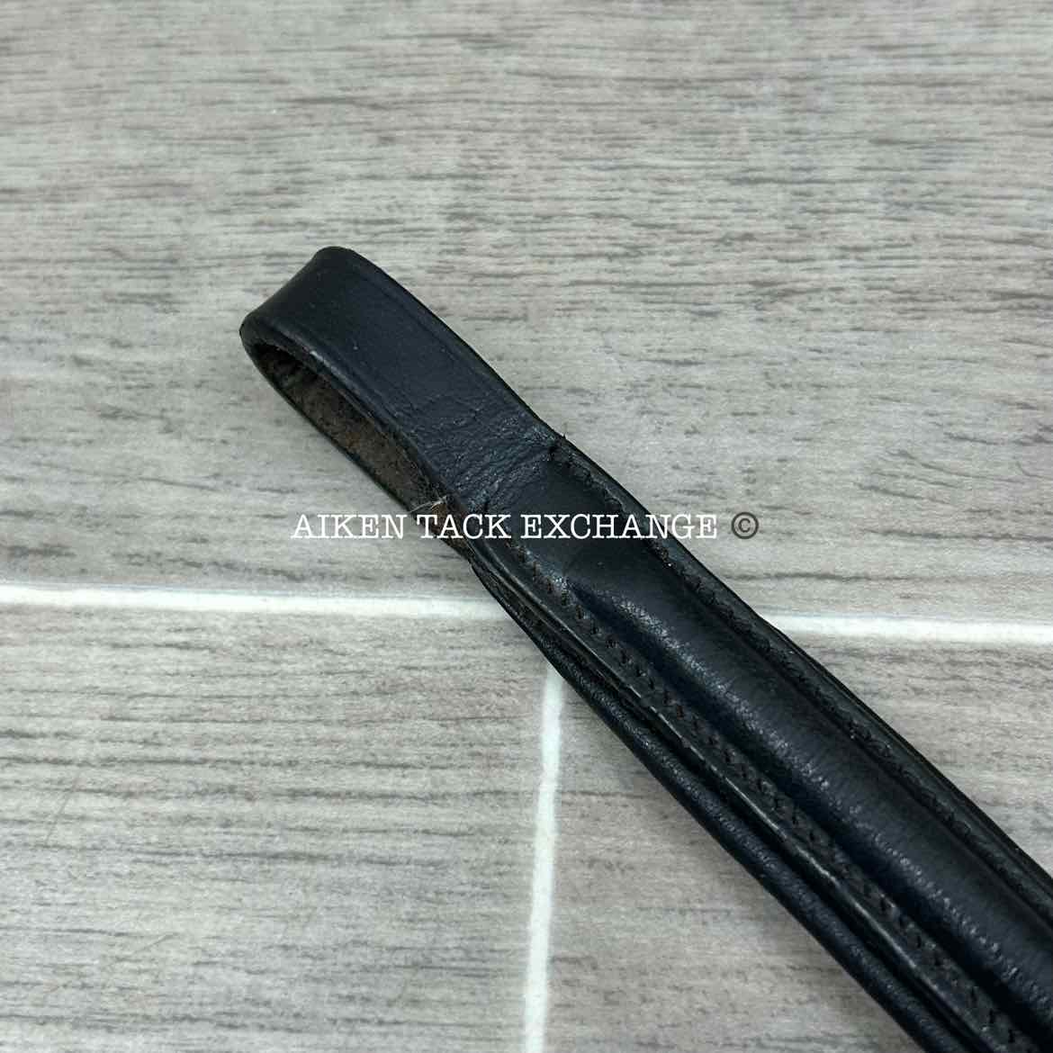 Plain Raised Padded Browband, Black, 16.5"