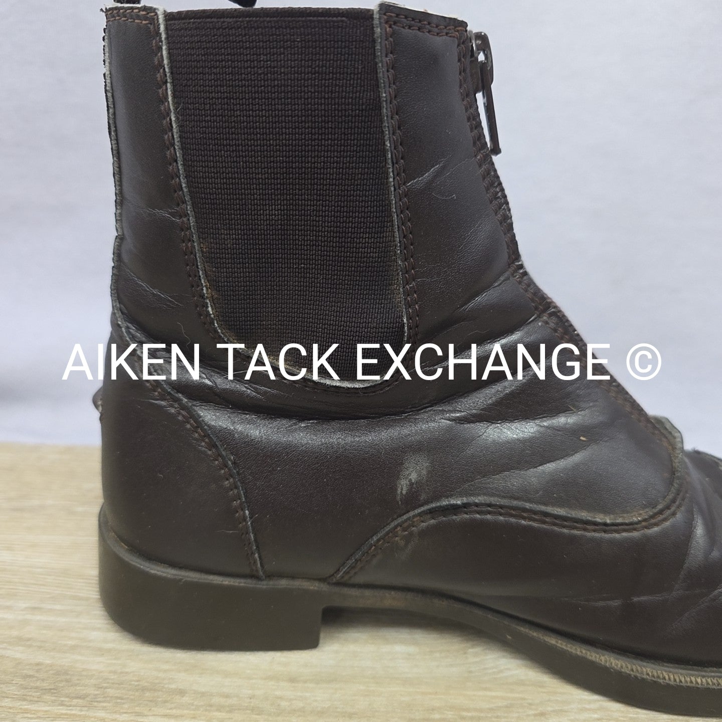 Dover Saddlery Riding Sport Provenance Zip Paddock Boots, Brown, Size 6.5