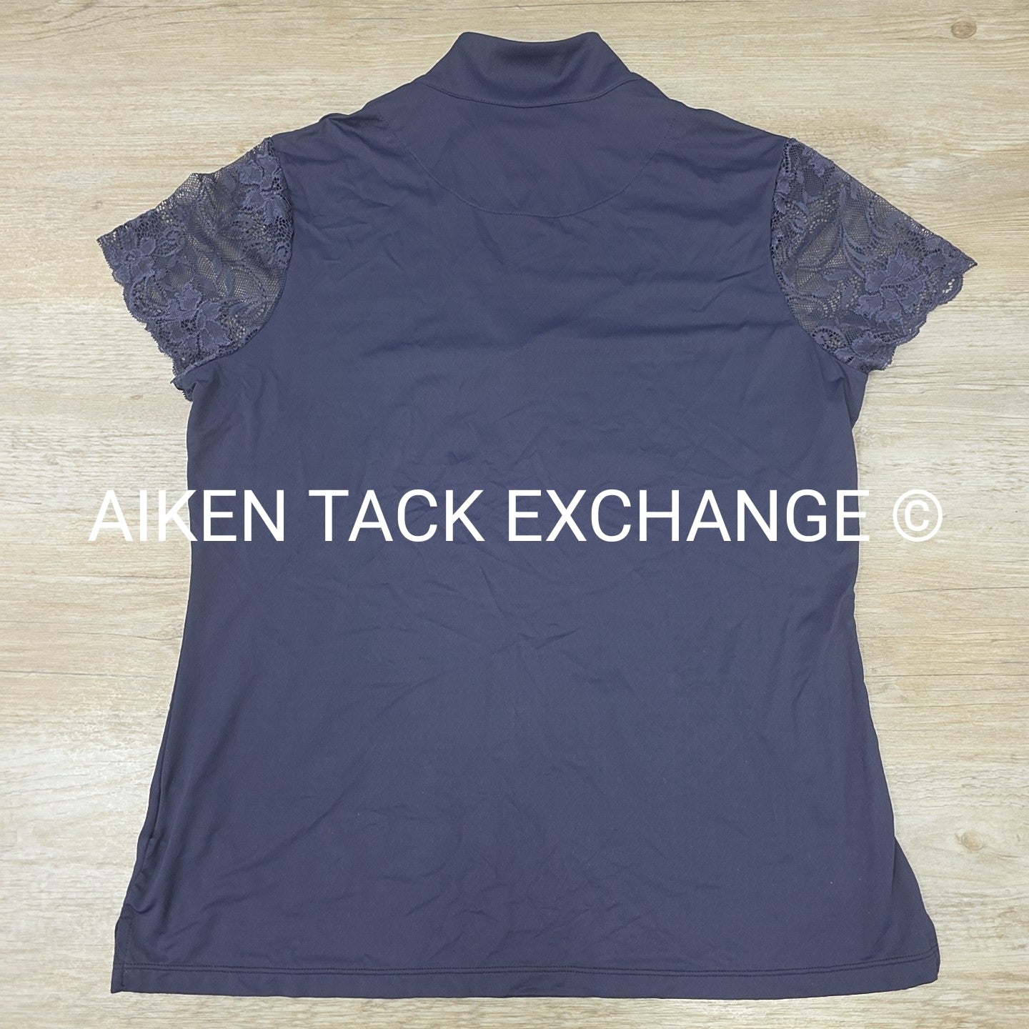 Kastel Denmark Lace Quarter Zip Cap Sleeve Top, Size Large