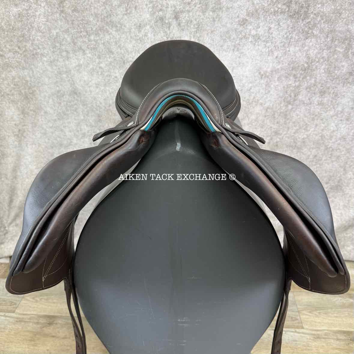 2018 Voltaire Lexington Monoflap Jump Saddle, 18.5" Seat, 2AA Flap, MW/W Tree, FIN Panels, Full Buffalo Leather