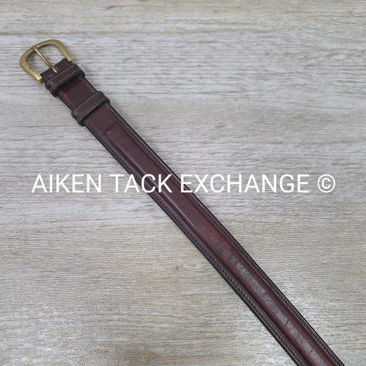 Raised Leather Belt, Brown, 32