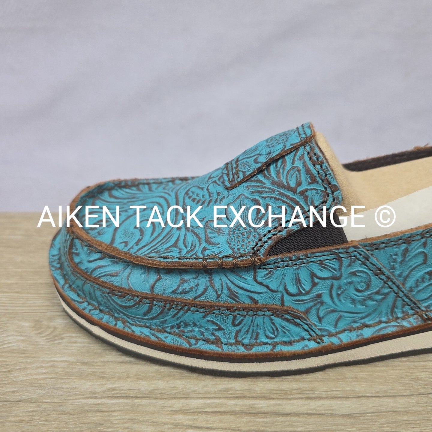Ariat Brushed Turquoise Floral Embossed Cruisers, Brand New, Size 7.5
