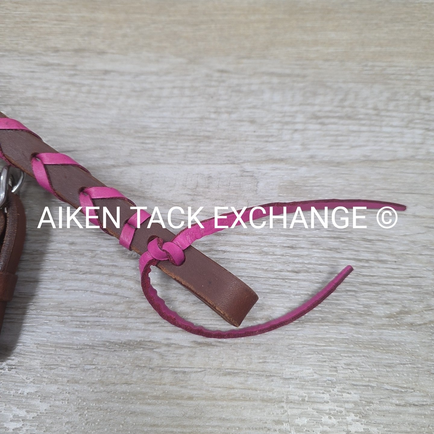 Rafter T Ranch Company Pink Plaited Browband Headstall with Matching Reins