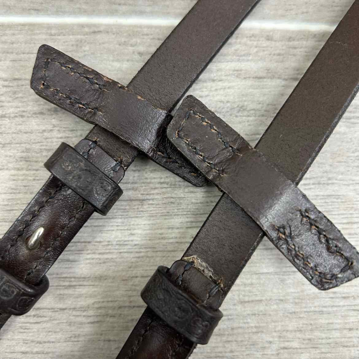 Stubben NT Leather Reins with Extra Grip Rubber Lining, Brown, 55"