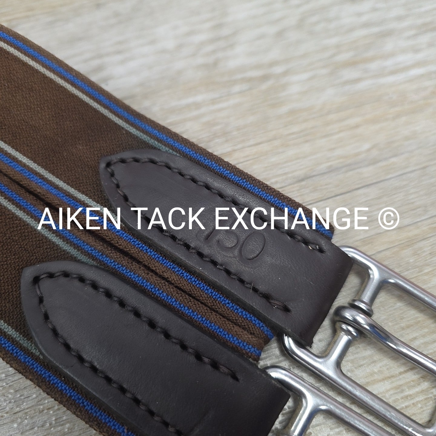 Stubben Leather Girth with Double End Elastic, Brown, 60" (150 cm)