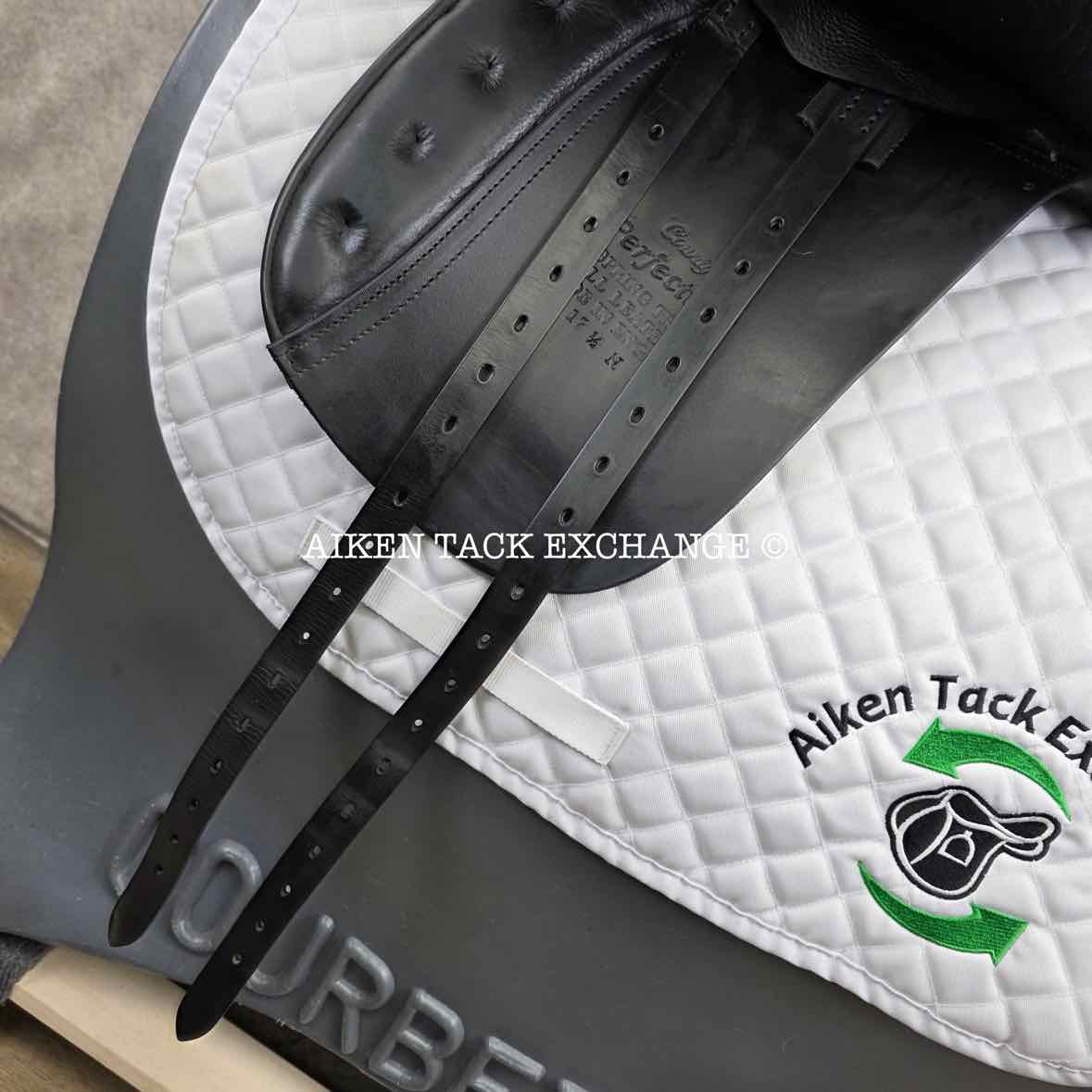 **SOLD** 2013 County Perfection Dressage Saddle, 17.5" Seat, Narrow Tree, Wool Flocked Panels