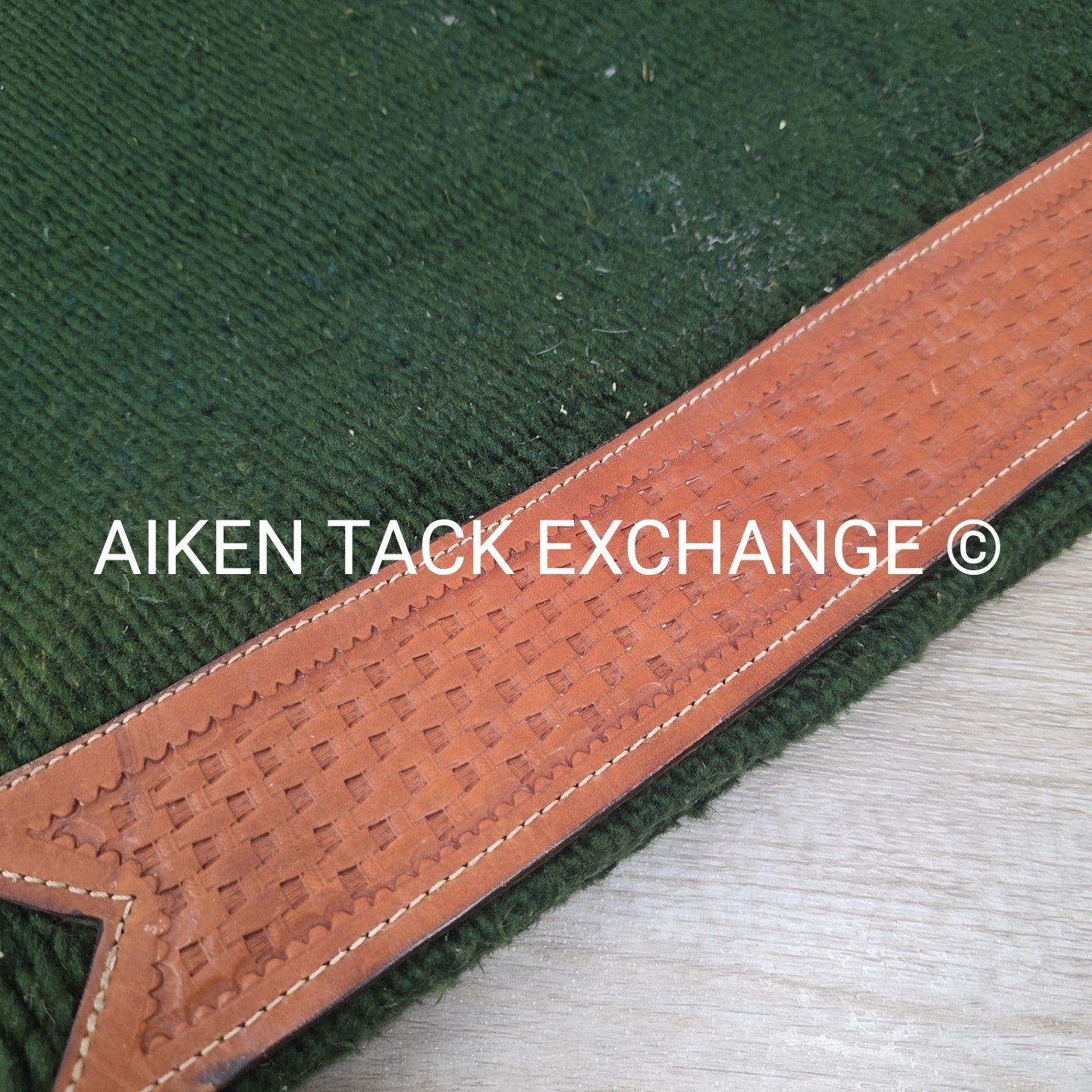 Western Saddle Pad with Tooled Leather Trim