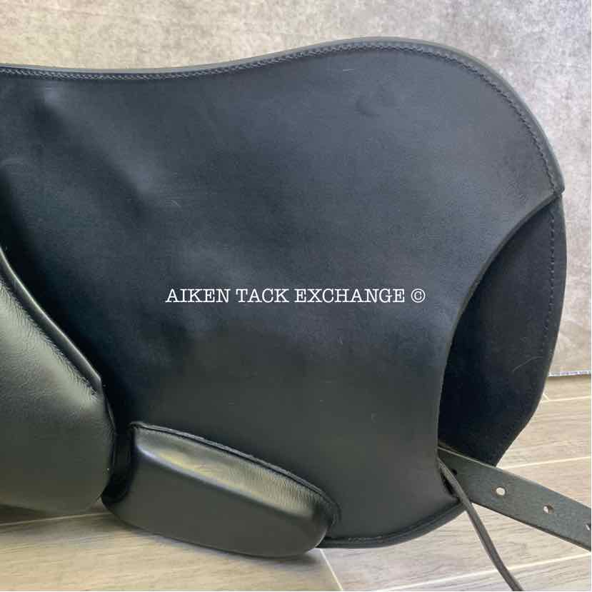 **SOLD** Laser Monoflap Dressage Saddle, 17.5" Seat, Medium Tree, Wool Flocked Panels