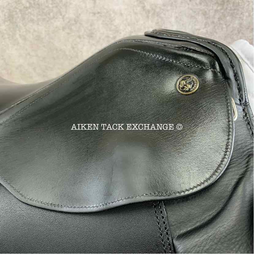 **SOLD** 2002 Kieffer Norbert Koof All Purpose Jump Saddle, 17" Seat, Wide Tree, Wool Flocked Panels