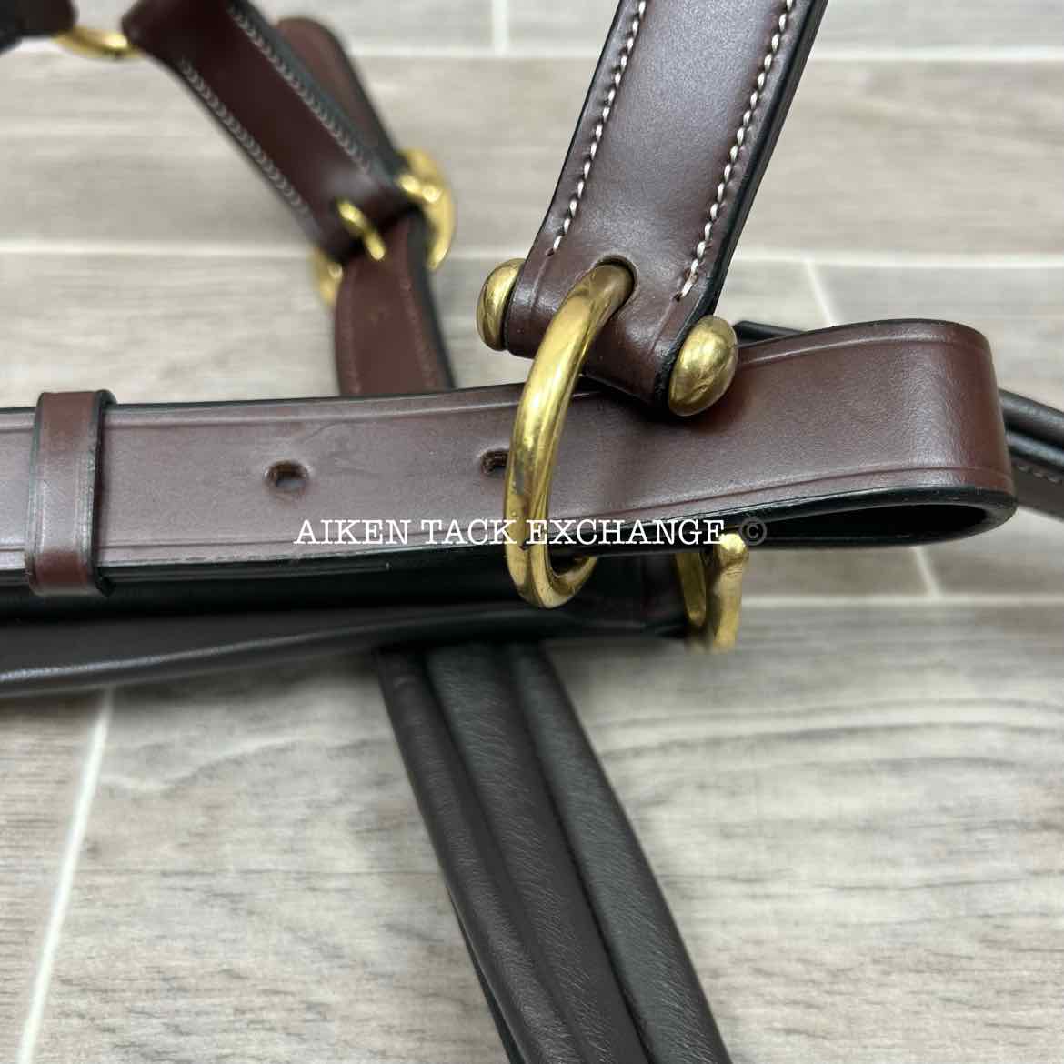 KL Select Red Barn Rachel Padded Leather Halter, Brown/Brass, Size Cob