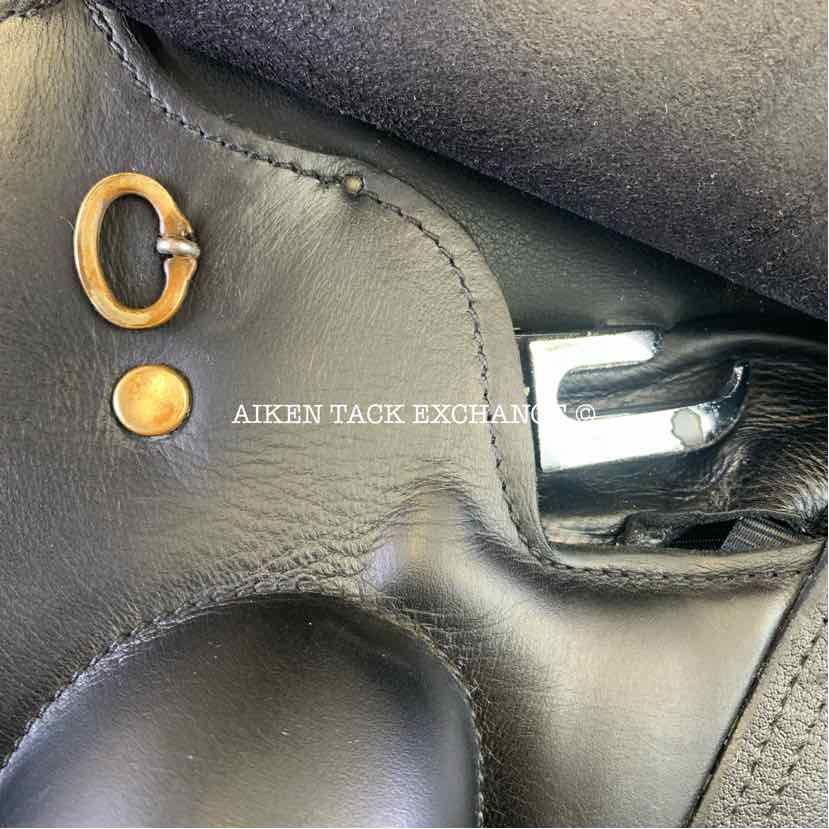 **SOLD** Laser Monoflap Dressage Saddle, 17.5" Seat, Medium Tree, Wool Flocked Panels