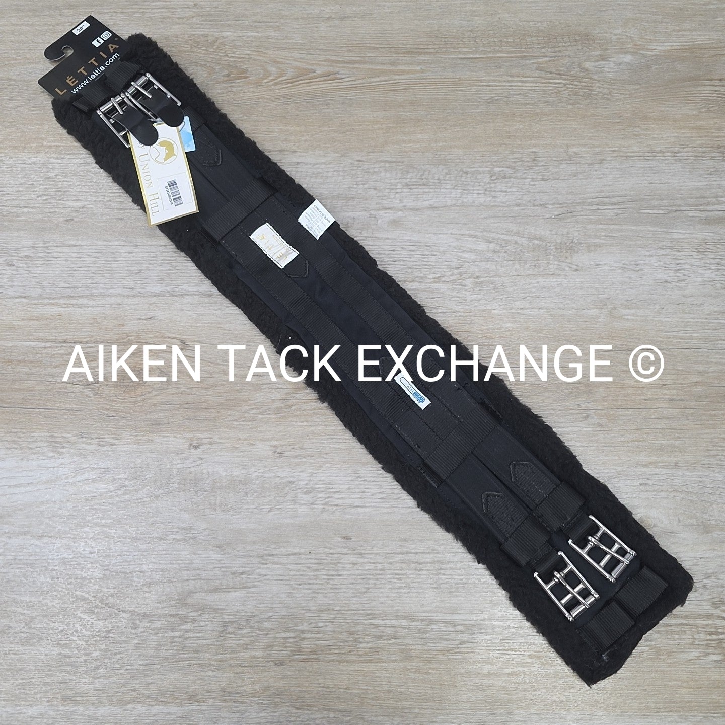 Lettia CoolMax Fleece Dressage Girth, Black, 28"