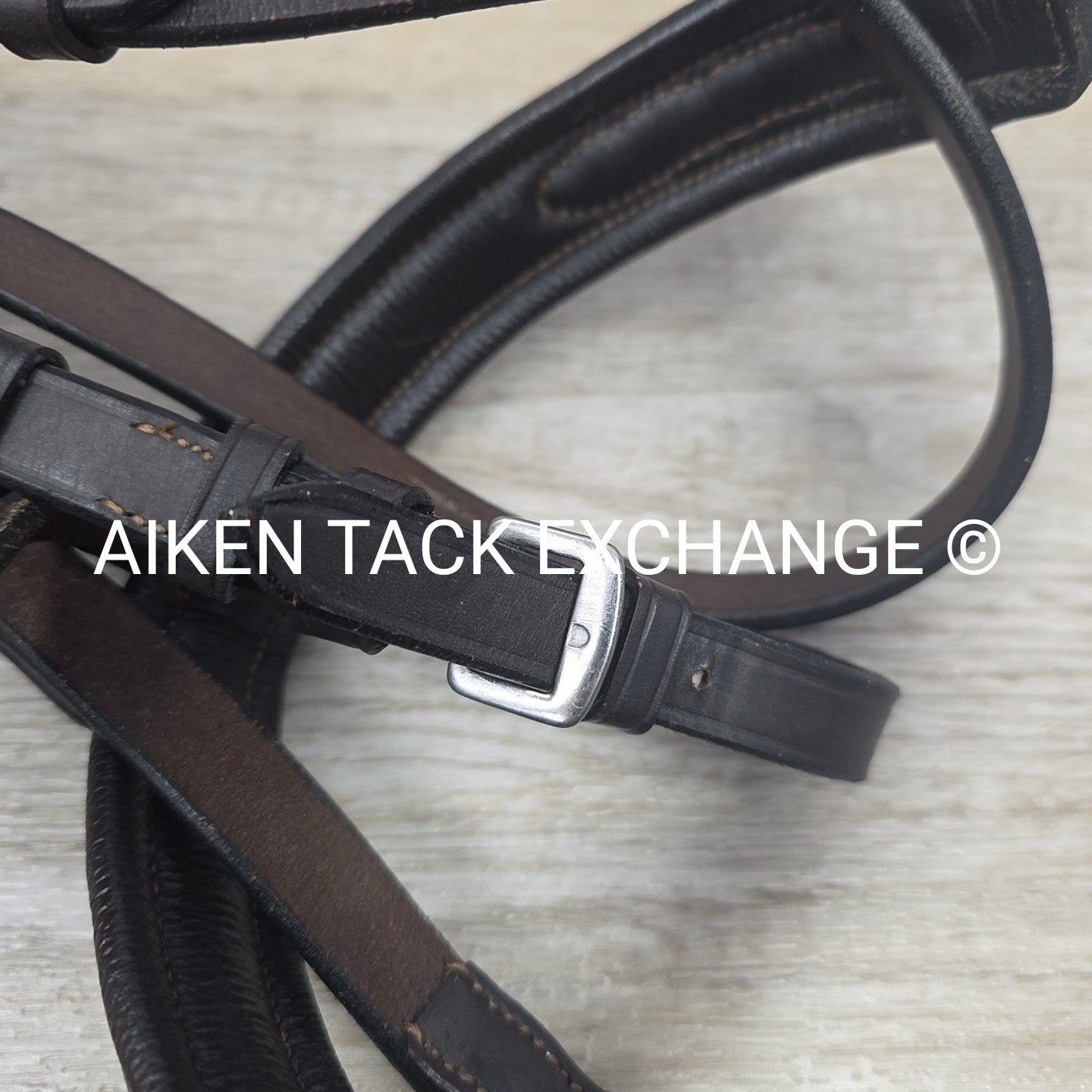 English Bridle with Clincher Noseband, No Flash Strap, No Reins, Brown, Size Cob
