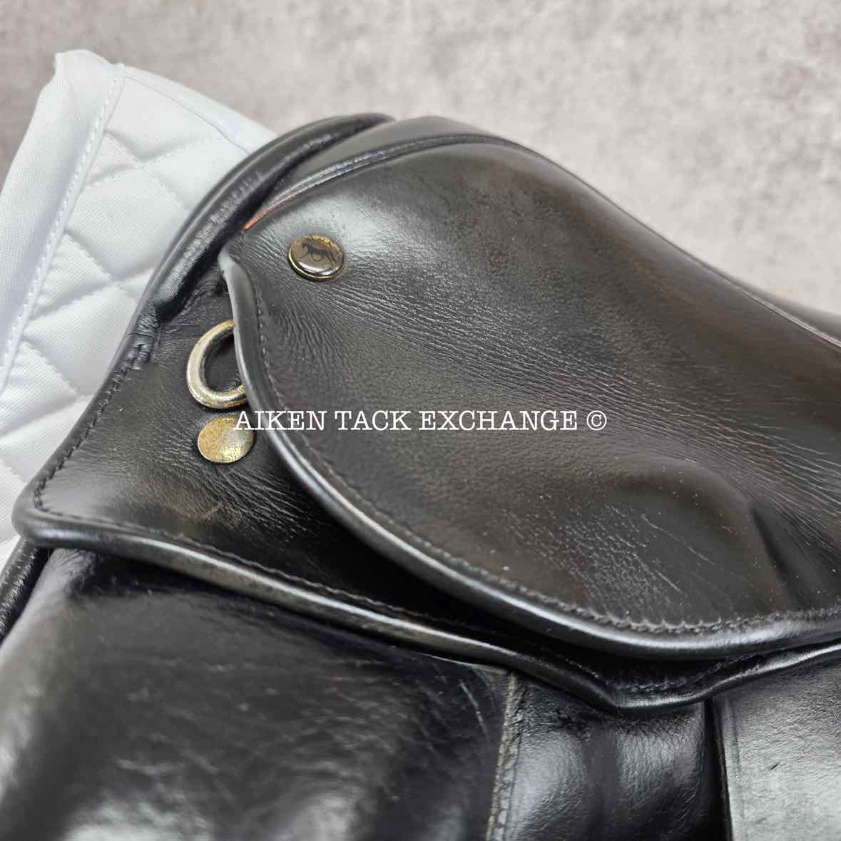 2011 Black Country Vinici Monoflap Dressage Saddle, 17.5" Seat, Medium Wide Tree, Wool Flocked Serge Panels