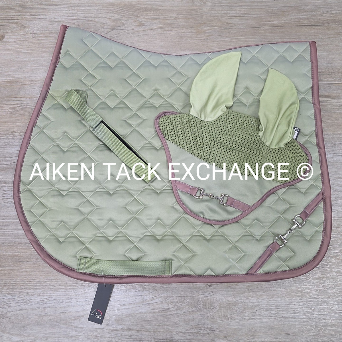HKM Golden Bit All Purpose Saddle Pad & Ear Bonnet Set, Size Full