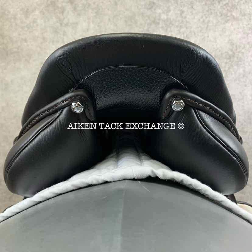 2021 Stubben Zaria Optimum Monoflap Jump Saddle, 17.5" Seat with Biomex, Short Flap, 27 cm Tree - Narrow, Wool Flocked Panels